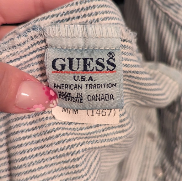 Guess Denim Stripped Cropped Vest - Picture 6 of 6